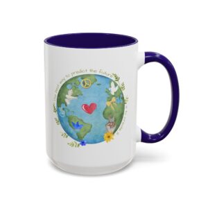 Earth Love Mug — Peaceful World Illustration 11oz/15oz